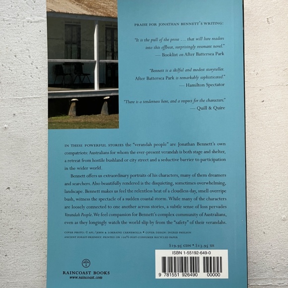 Jonathan Bennett's Verandah People, short stories, 2001, paperback - Picture 2 of 8